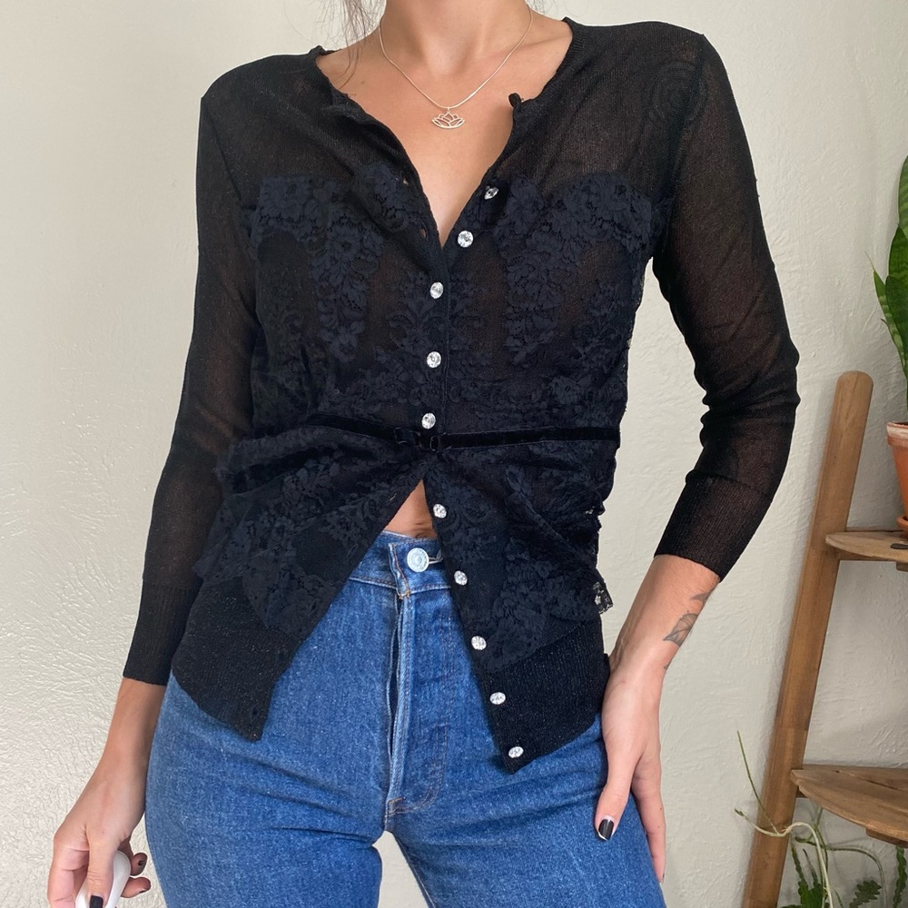 Designer Button Down Cardigan - image 1